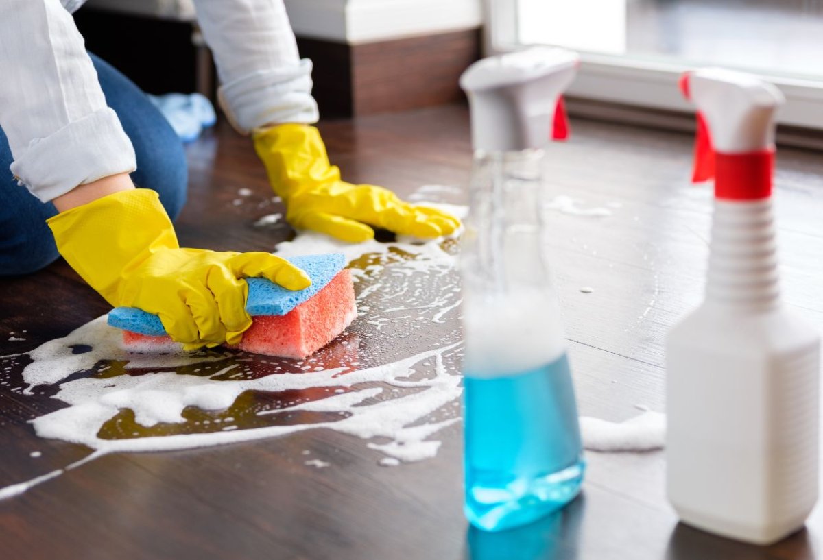 Routine Housekeeping Service Routine housekeeping service with regular dusting, vacuuming, sweeping, and mopping across all rooms, including bedrooms and hallways